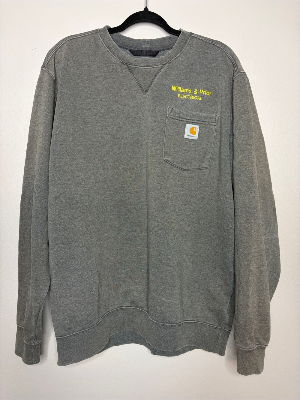 Carhartt Loose Fit Midweight Crewneck Pocket Sweatshirt Olive Grey Size L